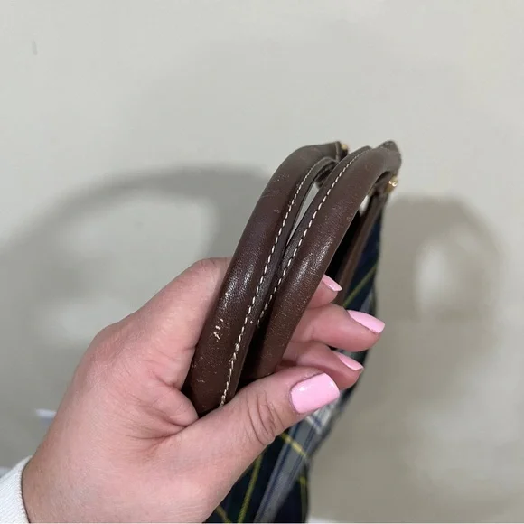 RARE J. McLaughlin Tartan Handbag Vintage Wool /Leather plaid Handbag - Picture 10 of 15